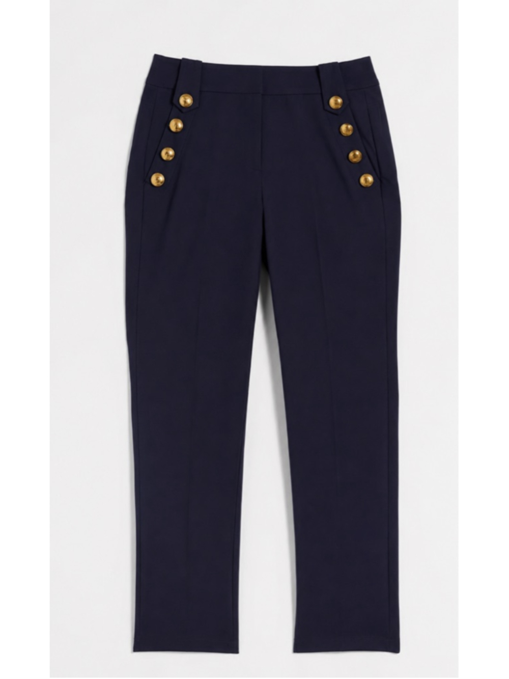WHBM Navy Blue Jolie Button Straight Leg Comfort Stretch Pant 10 - Picture 2 of 15